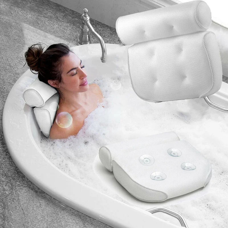 Breathable 3D Mesh Bath Pillow for Relaxation and Support - Safety First Gear 25