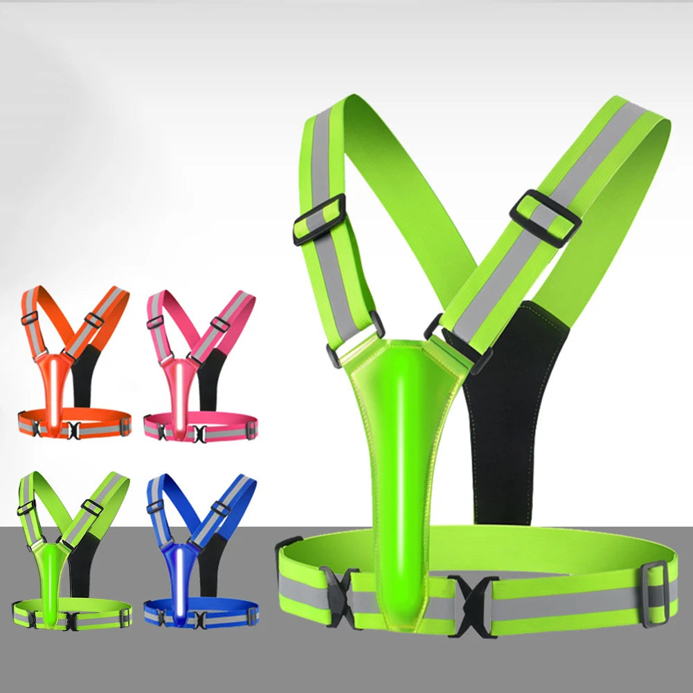 Shunmaii LED Reflective Running Vest For Night Running And Cycling