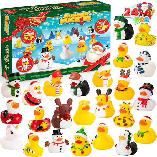Joyfy Christmas Advent Calendar Ducks 24 Days Countdown Rubber Ducks