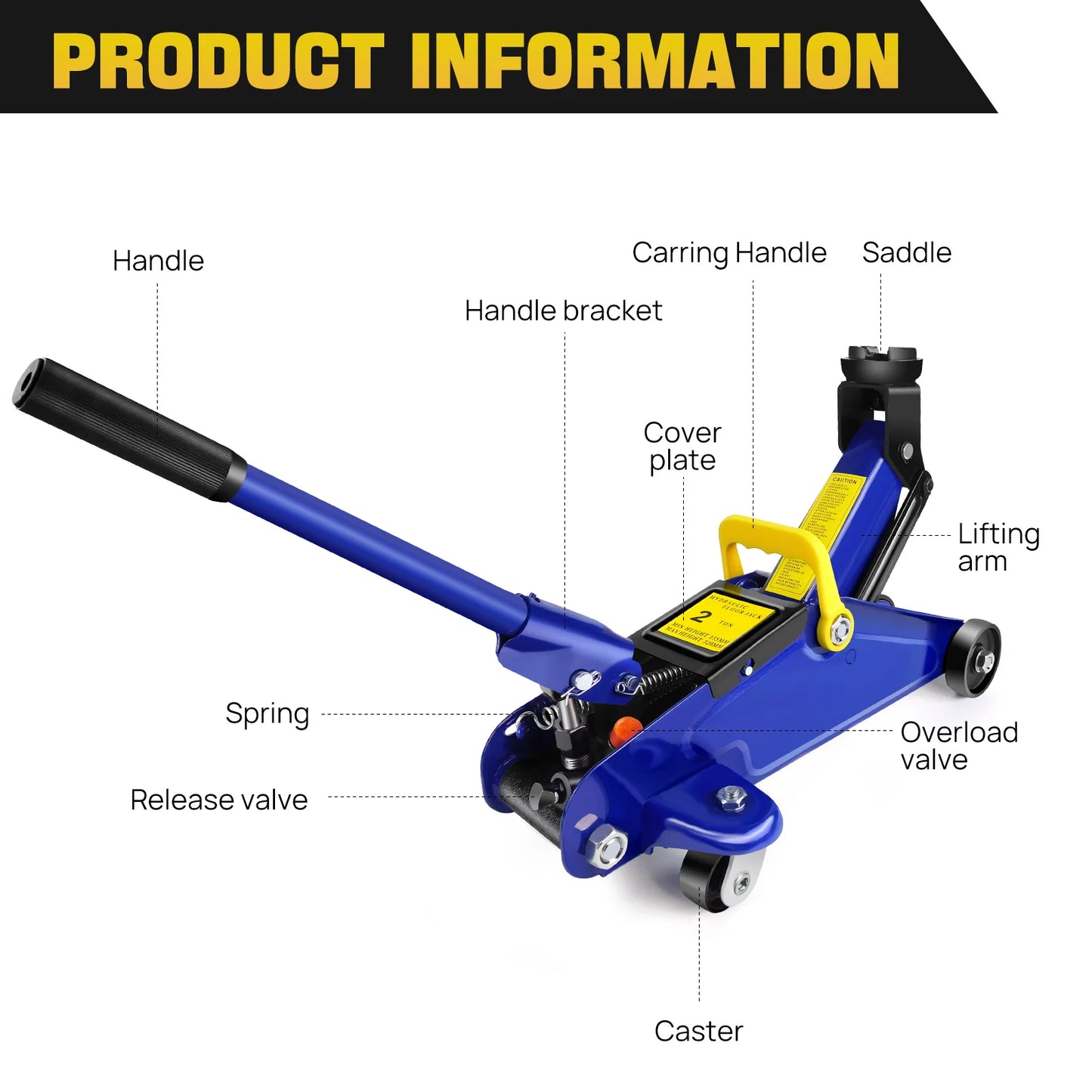 DayPlus 2 Ton Hydraulic Trolley Floor Jack Low Profile