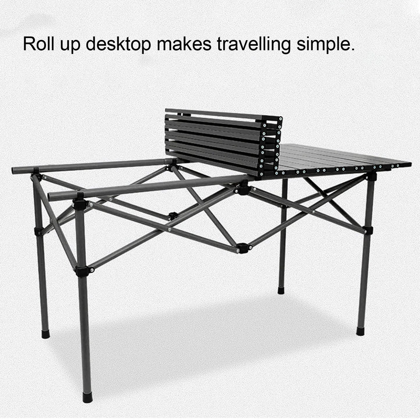 DOACT Folding Camping Table Roll Up Outdoor For BBQ - Safety First Gear 25