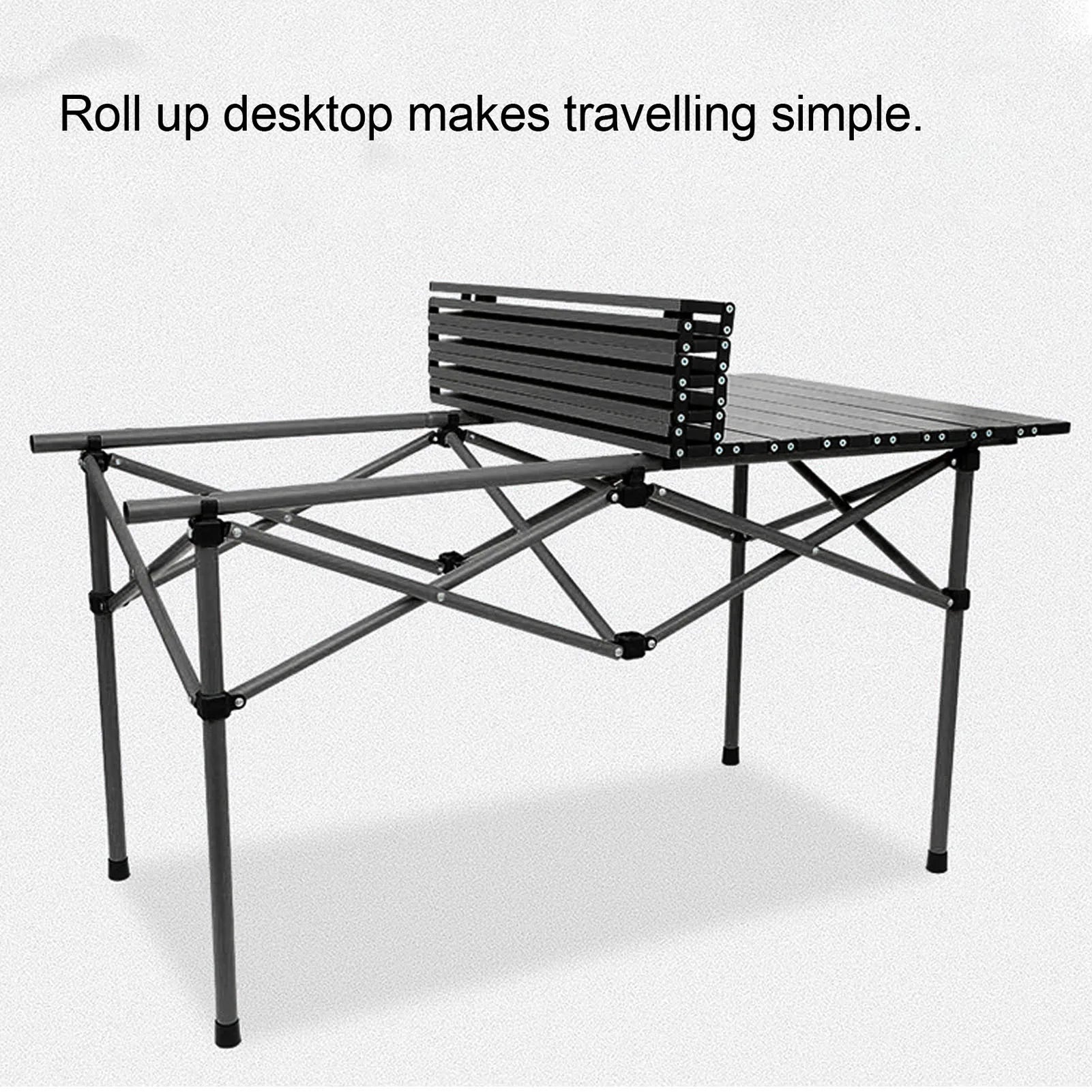 DOACT Folding Camping Table Roll Up Outdoor For BBQ - Safety First Gear 25