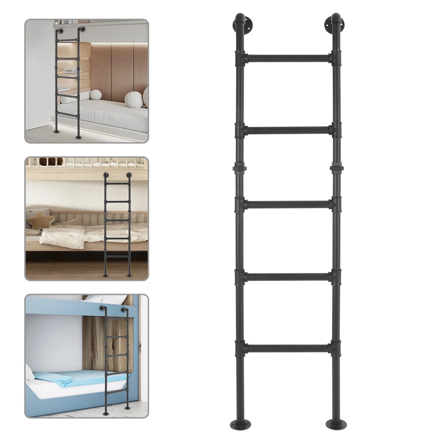 Hign Concerned 5 Step Carbon Steel Ladder Wall Mounted