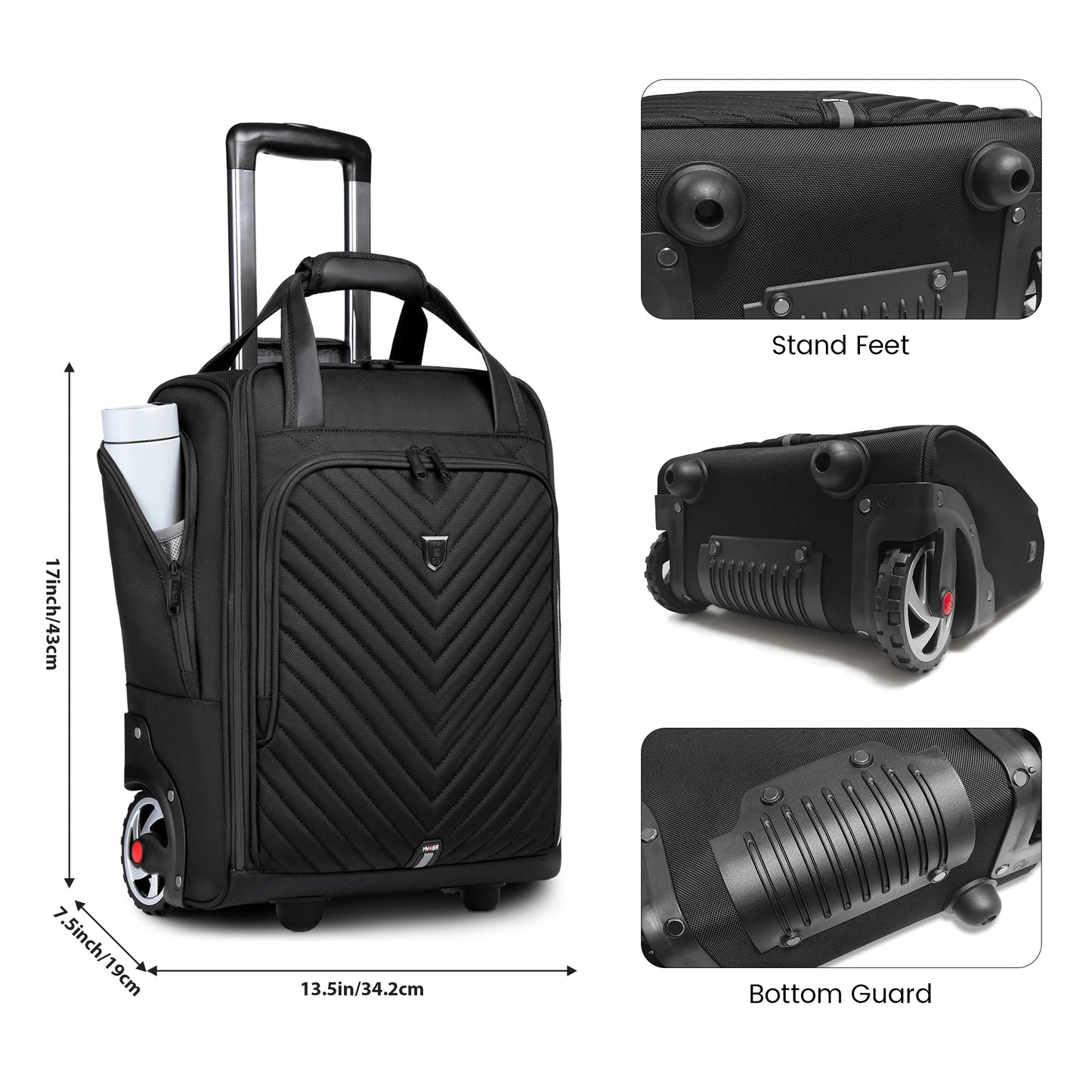 Business Travel Laptop Bag with Wheels for Men and Women - Safety First Gear 25