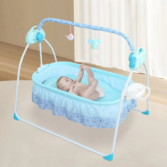 Baby Crib Cradle Infant Rocker Auto Swing Bed For Babies - Safety First Gear 25