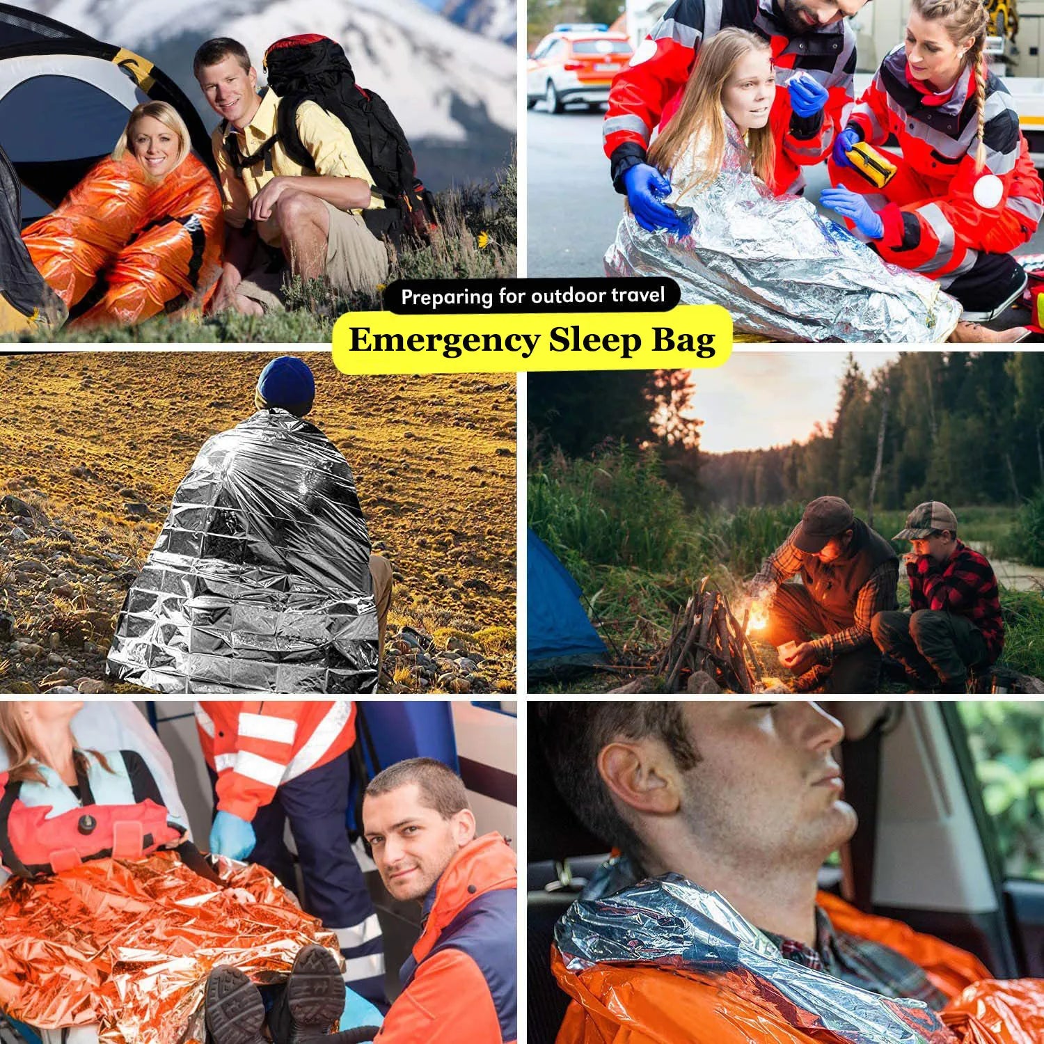 Portable Waterproof Emergency Survival Sleeping Bag Mylar Blanket - Safety First Gear 25