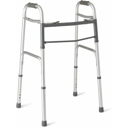 Lightweight Folding Walker With Aluminum Frame And 300 Lb Support