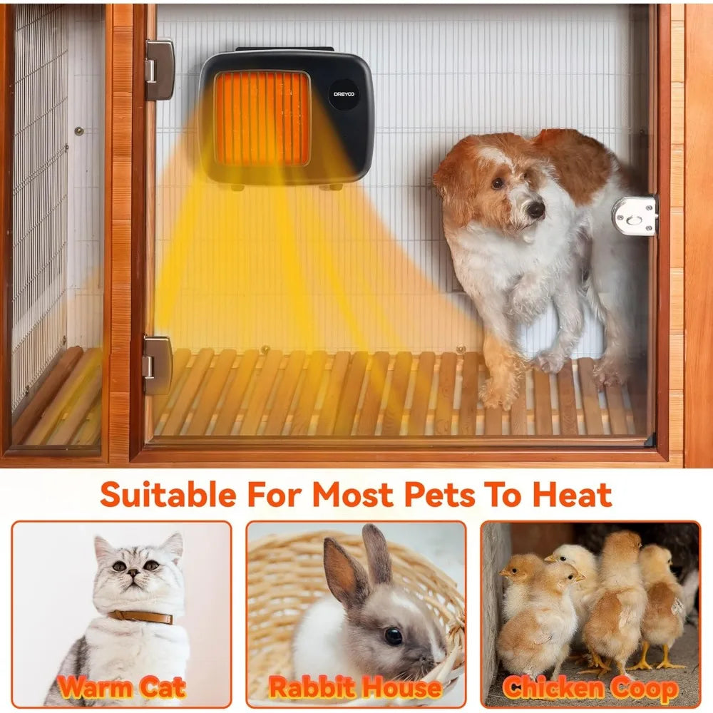 Dog House Heater With Thermostat And 6FT Anti Chew Cord Safe Overheat Protection Dual Heating Modes - Safety First Gear 25