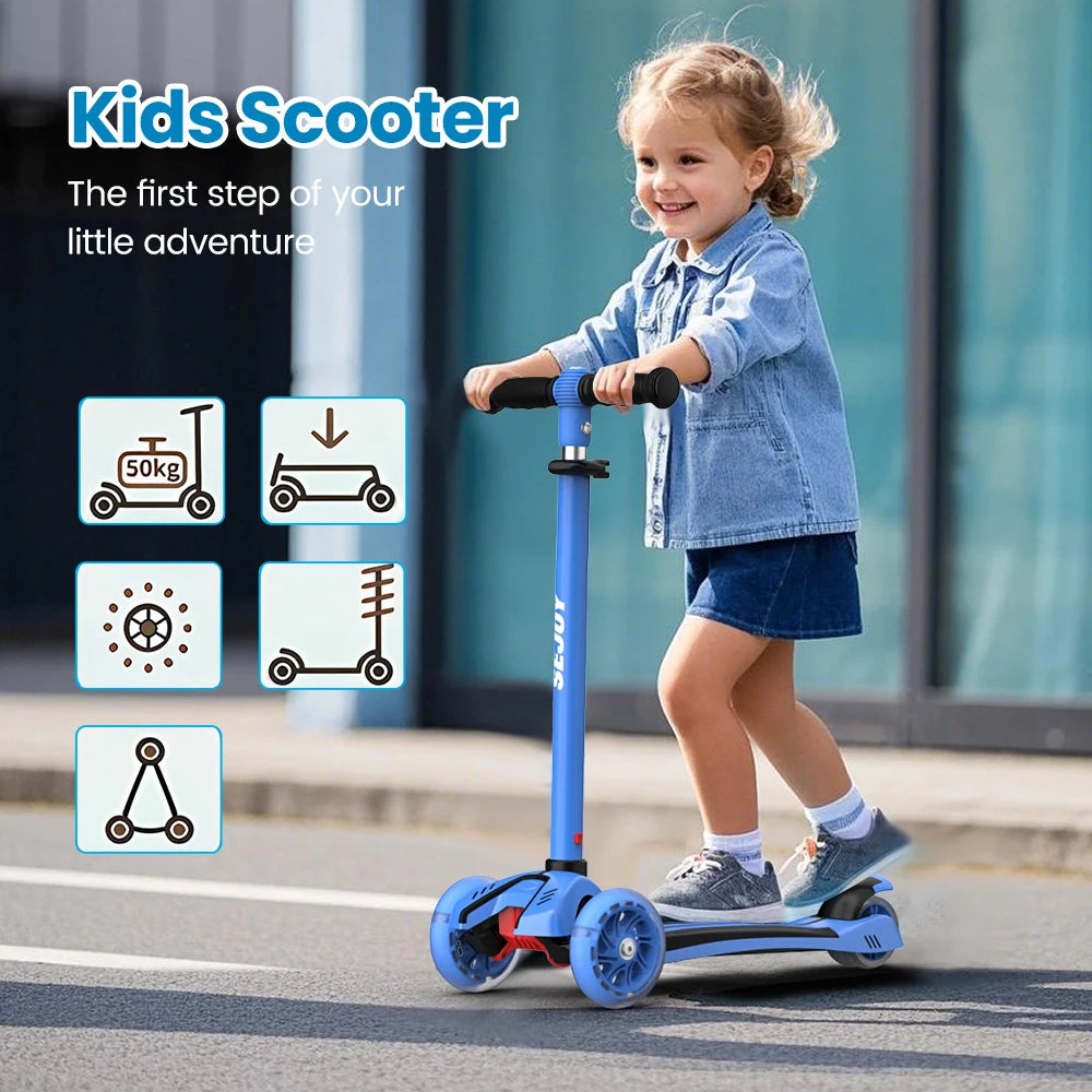 Sejoy Baby Scooter With LED Wheels Three Wheel Foldable - Safety First Gear 25