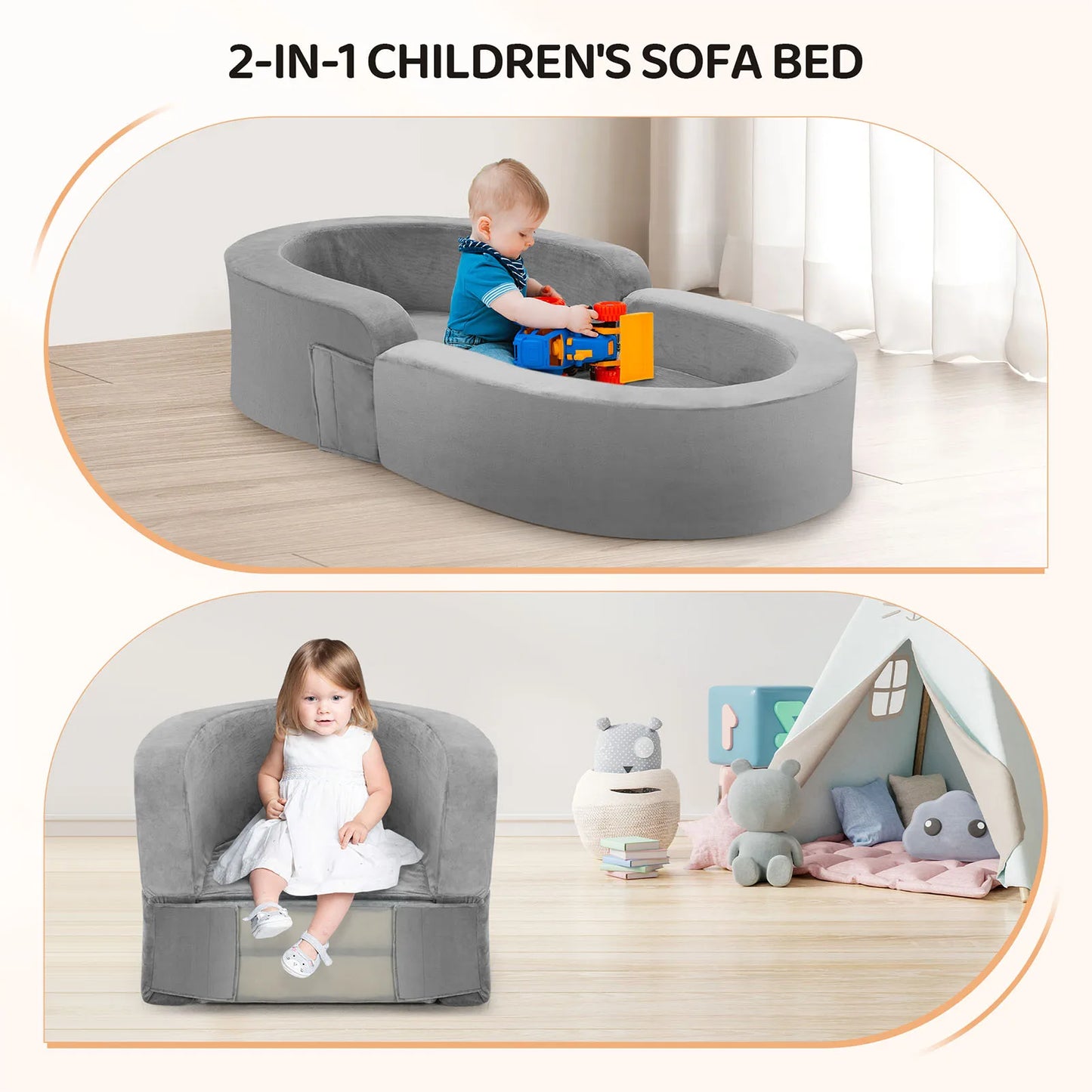 Hign Concerned Baby Folding Sofa Bed Skin Friendly Sponge - Safety First Gear 25